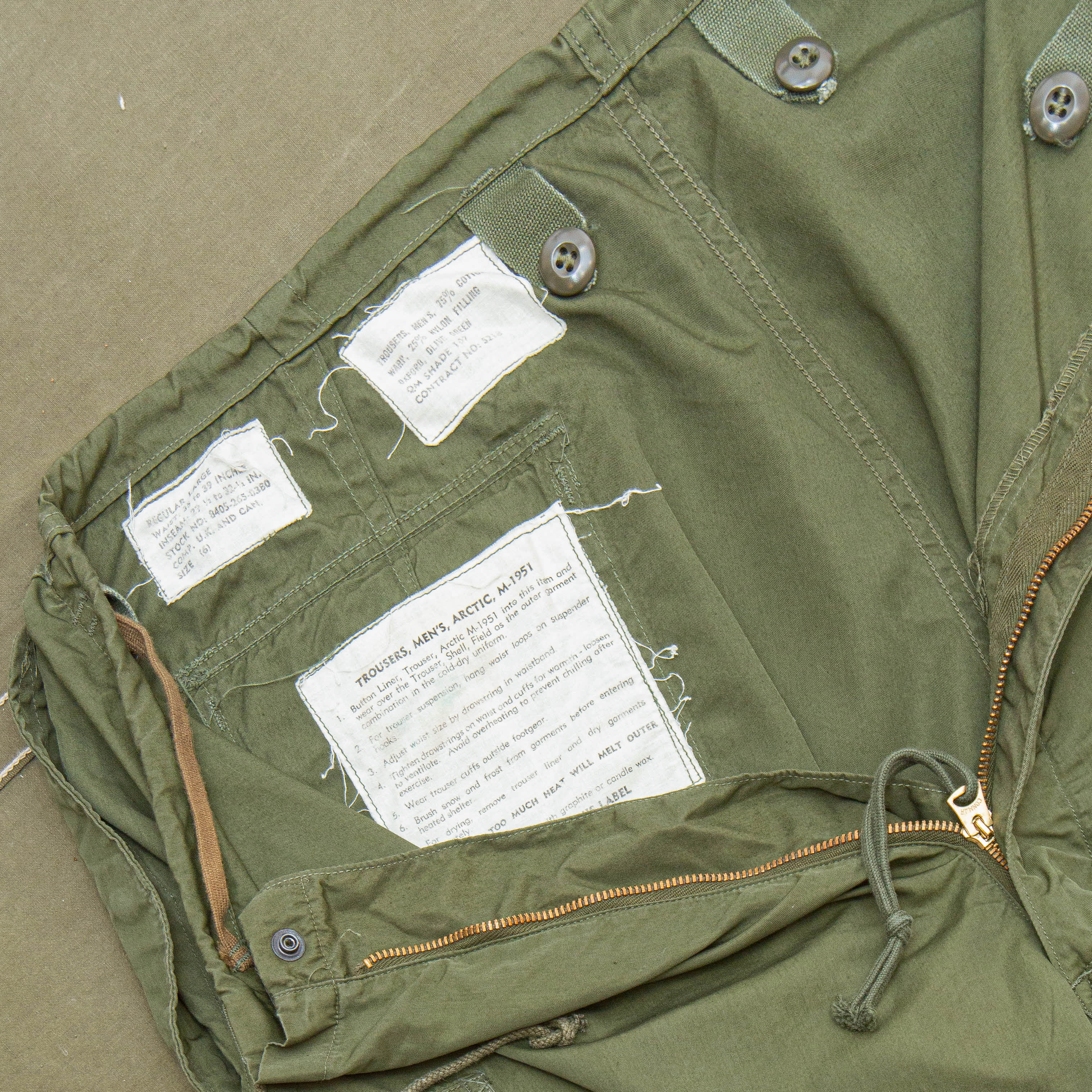 50s Vintage M1951 Arctic ECW Trousers Shell - 40x26 - Image 3
