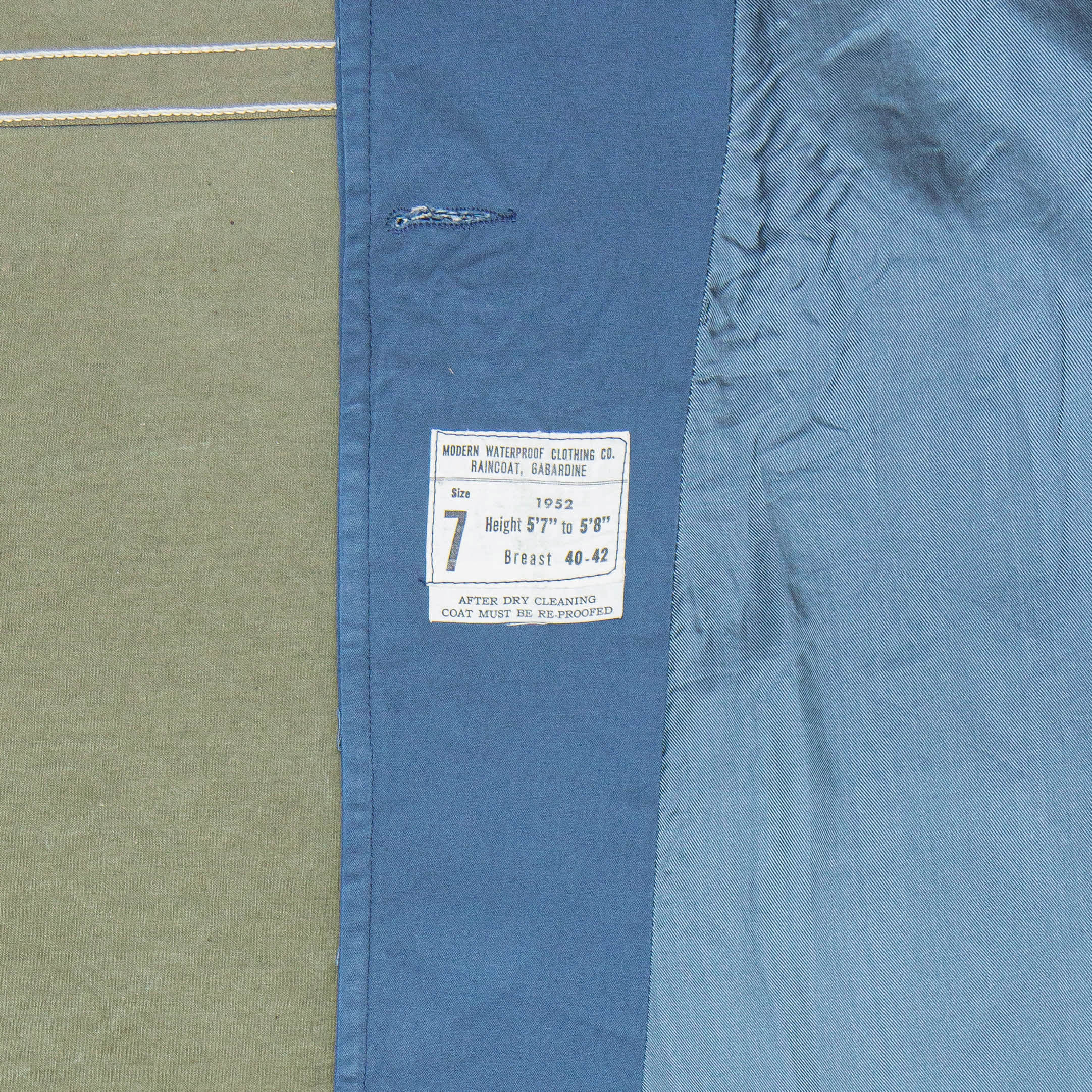 NOS 50s Vintage RAF Blue Gabardine Overcoat - X-Large - Image 5